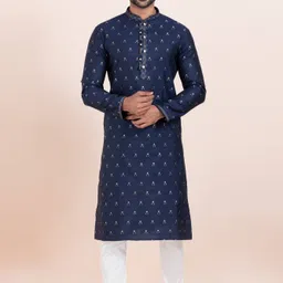 ROOTED LIBAAS Men Ethnic Motifs Embroidered Regular Kurta with Pyjamas-34