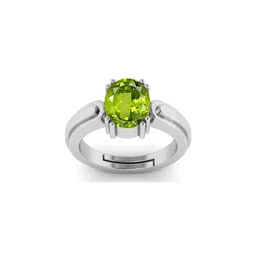 RRVGEM 9.00 KT Peridot Silver Plated Ring-5
