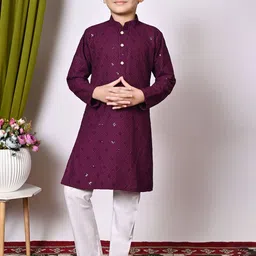 Sangria Sequins Embroidered Sequinned Kurta With Trouser-picture-26