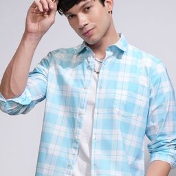 HIGHLANDER Men Slim Fit Opaque Checked Casual Shirt-image-72