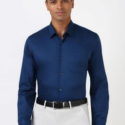 Peter England Men Spread Collar Micro Ditsy Printed Cotton Slim Fit Formal Shirt-image-86
