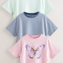 NEXT Set Of 3 Kids Girls Pure Cotton T-Shirt-2