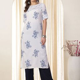 Anouk Women Printed Thread Work Kurta-image-10