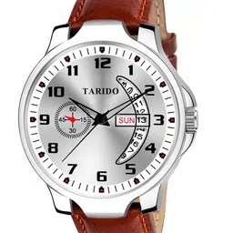 TARIDO Men Round Dial & Leather Straps Analogue Watch TD305-SL03-DAY DATE-46