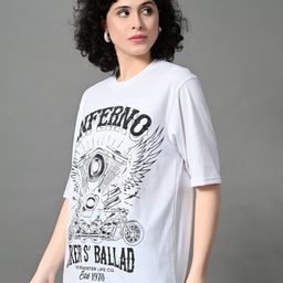 CORSICA Women Biker Printed Drop-Shoulder Sleeves Bio Finish T-shirt-image-86