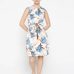 RAREISM Abstract Printed A-Line Midi Dress-image-6