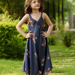 Pasha Girls Persian Blue Palazzo Jumpsuit Kids-14