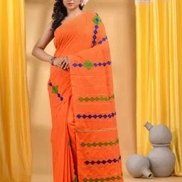 DESH BIDESH Woven Design Patchwork Pure Cotton Taant Saree-picture-33