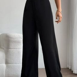 broadstar Women Loose Fit Black Lycra Blend Trousers-picture-1