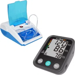 AccuSure Combo Pack of AS9 Automatic BP Monitor Machine Comes With Compressor XL Nebulizer-26