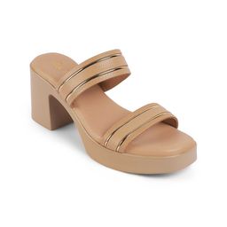 Tresmode  Women Striped Leather Block Heels Sandals-13
