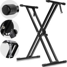 Adjustable Double Braced X Style Digital Piano Keyboard Stand-18