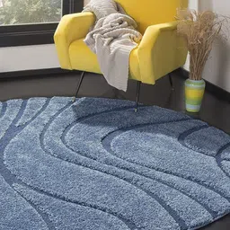 CARPETIFY Blue Anti-Skid Shaggy Carpet-image-9