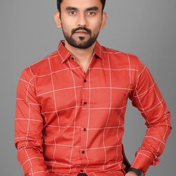 Metronaut Men Regular Fit Spread Collar Windowpane Checked Casual Shirt-image-13