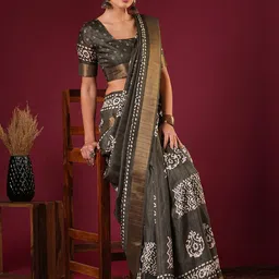 Anouk Batik Printed Zari Sungudi Saree-picture-15
