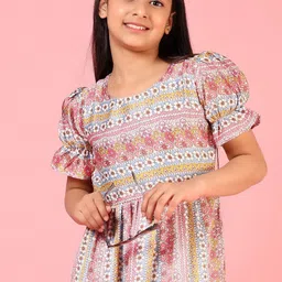 V-Mart Floral Print A-Line Midi Dress-picture-17