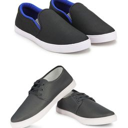 Spotwalk Men Set Of 2 Textured Sneakers-image-44