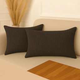 STITCHNEST Copper-Toned Set of 2 Rectangle Cushion Covers-image-69