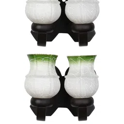 Somil Premium Designer Glass Wall / Night Lamp Elegant & Stylish Dcor Accent for Modern Interiors, color- Green, White, Size, 28.5 X 23.5 X 28.5 CM-image-62