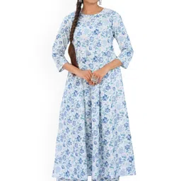 30 Looks Women Floral Printed Regular Pure Cotton Kurta with Trousers-picture-28
