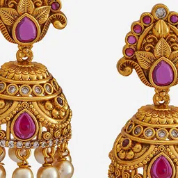 Kushal's Fashion Jewellery Dome Shaped Jhumkas Earrings image 3