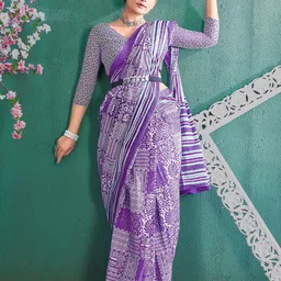 Anouk Rustic Floral Bagru Saree-picture-3