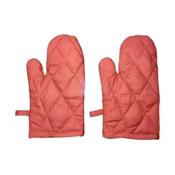UrbanArts 2Pcs Rust Quilted Pure Cotton Padded Oven Gloves-16