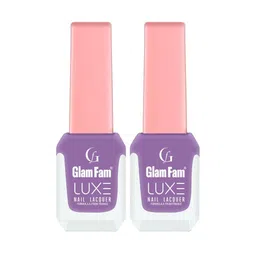 GlamFam Luxe Set Of 2 Glossy Finish Nail Lacquer - 12 ml Each - Grey Purple 47-44