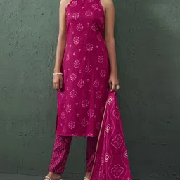 Anouk Women Ethnic Motifs Printed Regular Kurta with Trousers & With Dupatta-74