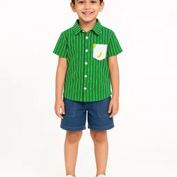 POP STREET KIDS Kids Striped Short Sleeves Shirt With Shorts-20