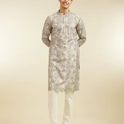 Diwas by Manyavar Men Printed Sequinned Kurta-image-80
