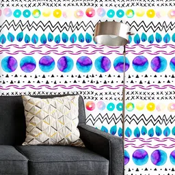ArtzFolio Printed UV-Resistant Anti-Bacterial Watercolour Geometric Pattern Peel & Stick Wallpaper-image-86