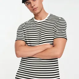 MACK JONNEY Men Striped Monochrome Pockets T-shirt-image-84