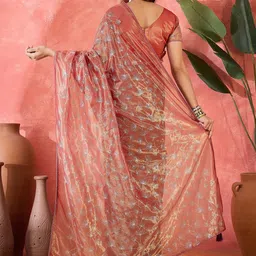 KALINI Embroidered Sequinned Net Saree image 2