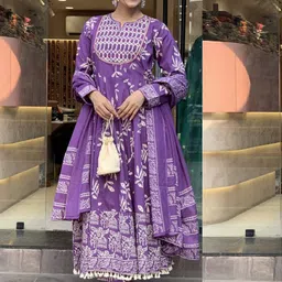 DIVASTRI Women Ethnic Motifs Printed Regular Kurta with Trousers & With Dupatta image 3