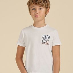 U.S. Polo Assn. Kids Boys Brand Logo Printed Pure Cotton T-shirt-picture-29