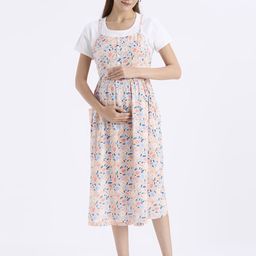 MeeMee Women Floral Print Fit & Flare Cotton Midi Dress-image-81