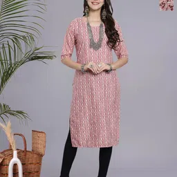 HERE&NOW Selection Of 2 Printed Round Neck Straight Kurta-image-62