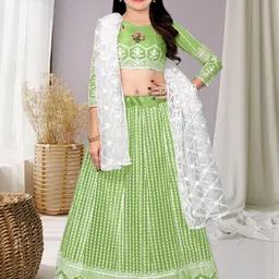 F Plus Fashion Girls Semi-Stitched Lehenga & Unstitched Blouse Net-image-26
