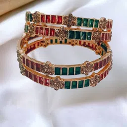 Anouk Set Of 4 Copper-Plated Stone-Studded Bangles image 5