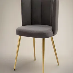 nestroots Elegant Grey Petal Back Lounge Chair-image-39