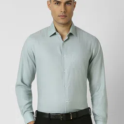 Van Heusen Men Spread Collar Solid Cotton Formal Shirt-image-66