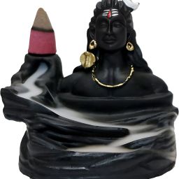 Shiva Mahadev Adiyogi Smoke Fountain with 10 Backflow Cones Polyresin Incense Holder Set-image-46