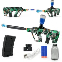 AUG Small Balls & Foam Blaster Gun 5500 Rounds 65 ft Range Rechargeable Water Gun-5