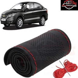Hand Stiched Steering Cover For Chevrolet Universal For Car-image-1