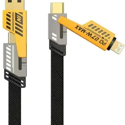 Sancy 4 in 1 Metal Alloy Ports Fast Charging & Data Transfer 65W Cable Data Card-5