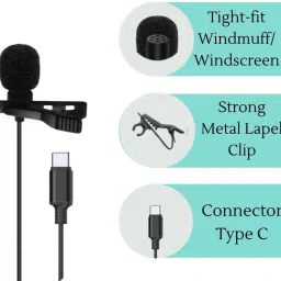 ELFOG Type-C Lavalier Mic for DJI Osmo Action 3 Camera Accessories Camera Microphone image 4
