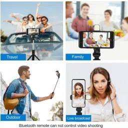 Glatoxi 3 in 1 multifuncational selfie stick/tripod/monopod/with led light Tripod, Monopod image 4