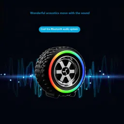 Clairbell Tyre (PORTABLE BLUETOOTH DESKTOP SPEAKER) With Crystal Clear SoundF454 10 W Bluetooth Laptop/Desktop Speaker image 5
