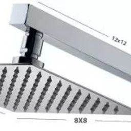 8"x8" Stainless Steel Ultra Slim Shower With 12 Inch Square Shower Arm & Flange Fixed Mount-picture-7